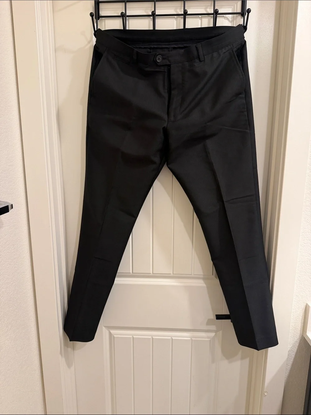Perry Ellis Men's Black Pinstripe Dress Pants